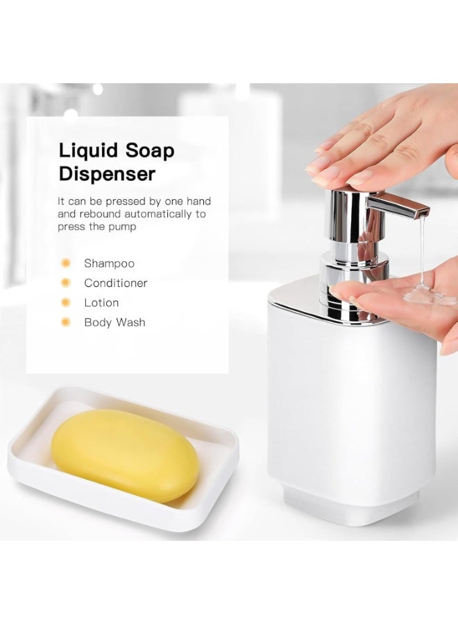 DUNISO 6 Pcs Bathroom Accessories Set,Household Toiletries Set,Sturdy and Durable,with Garbage can, Soap Dish, Toilet Brush, Mouthwash Cup, Lotion Bottle, Toothbrush Holder,Suitable for Family and Travel Use - Image 4